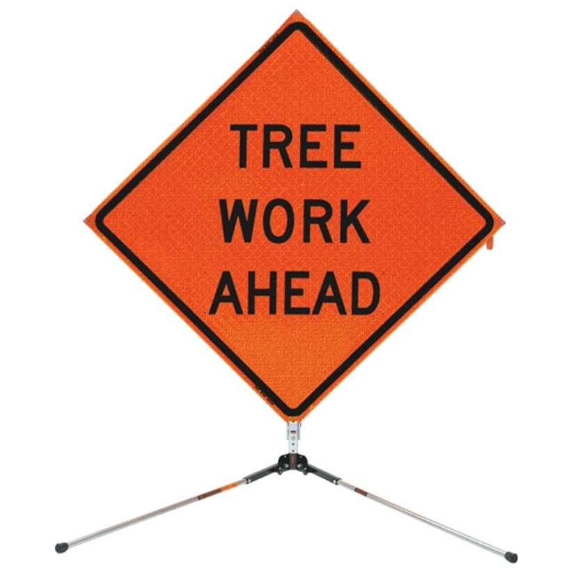 Tree Work Ahead Sign with Economy Stand